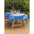 thumbnail image 4 of 52x70 Inch Outdoor Tablecloth with Umbrella Hole Zipper Rectangle Beach Sea Turtle Rectangular Tablecloths Outside Waterproof Abstract Gradient Blue Coastal Waves Patio Table Cloth Cover for Picnic, 4 of 8