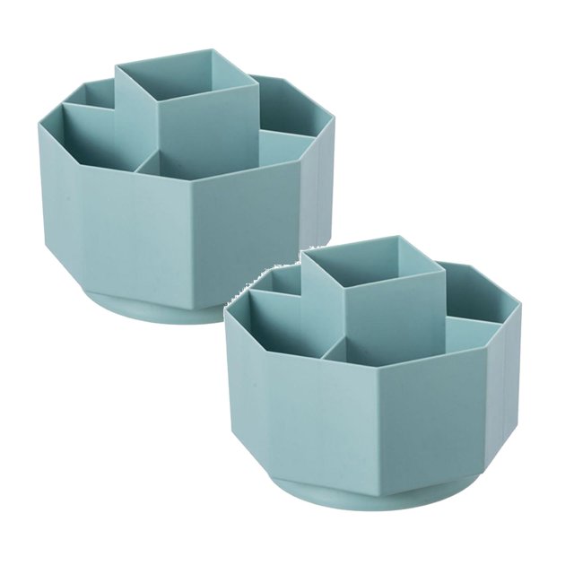 Oleegame 2PC Spoon And Lid Rest Pen Holder Large Capacity Desktop Office Student Dormitory Desktop Cosmetics Storage Box Brush Holder Pen Box Green