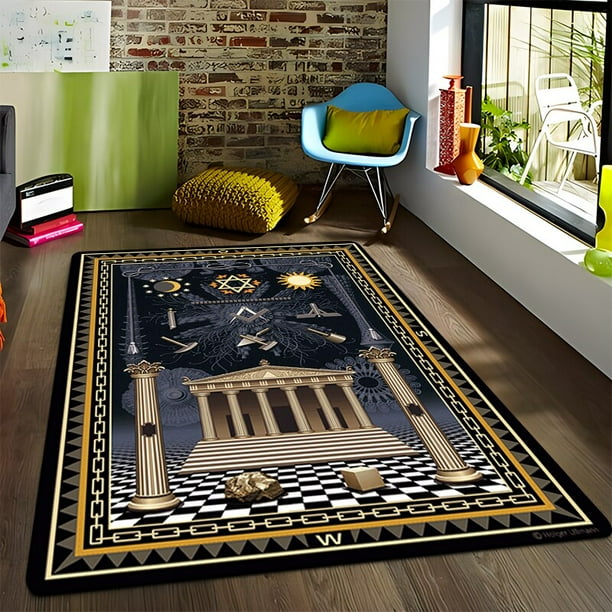 Alfombra con patrón estampado Illuminati, alfombra para jugar al bebé, alfombra para sala de estar, decoración de Fitness, tapiz para mascotas60x90cm (23x35 pulgadas)60x90cm (23x35 pulgadas) zhangmengya unisex