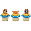 24 Wonder Woman Amazing Amazon Cupcake Cake Rings Birthday Party Favors Toppers