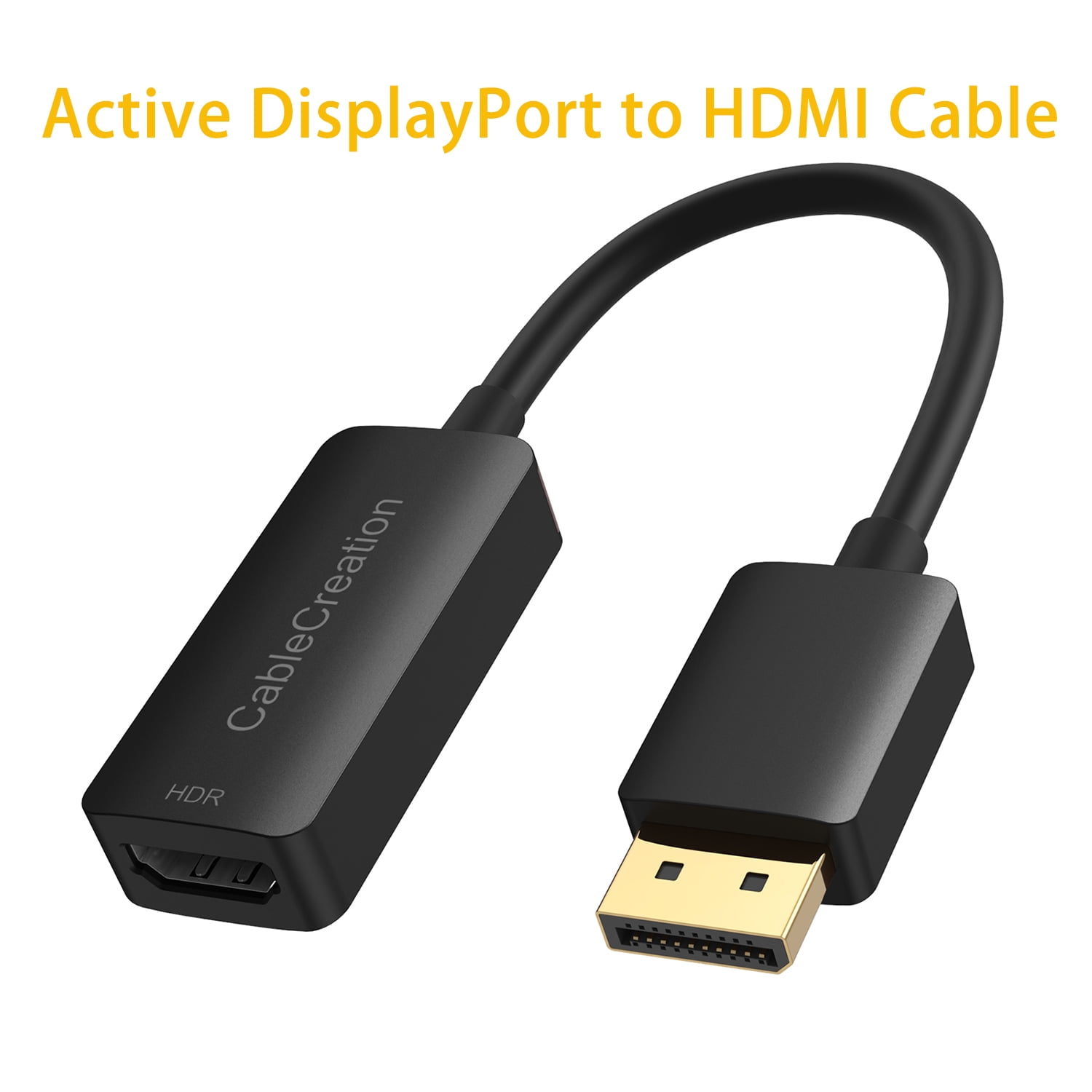 Dam kølig Tredje CableCreation Displayport to HDMI Cable Short 10cm, DP to HDMI 4K@60Hz HDR,  DP 1.4 to HDMI Convert, Active DP Male to HDMI Female Extension Cord Plug  and Play for PCs / HDTV/