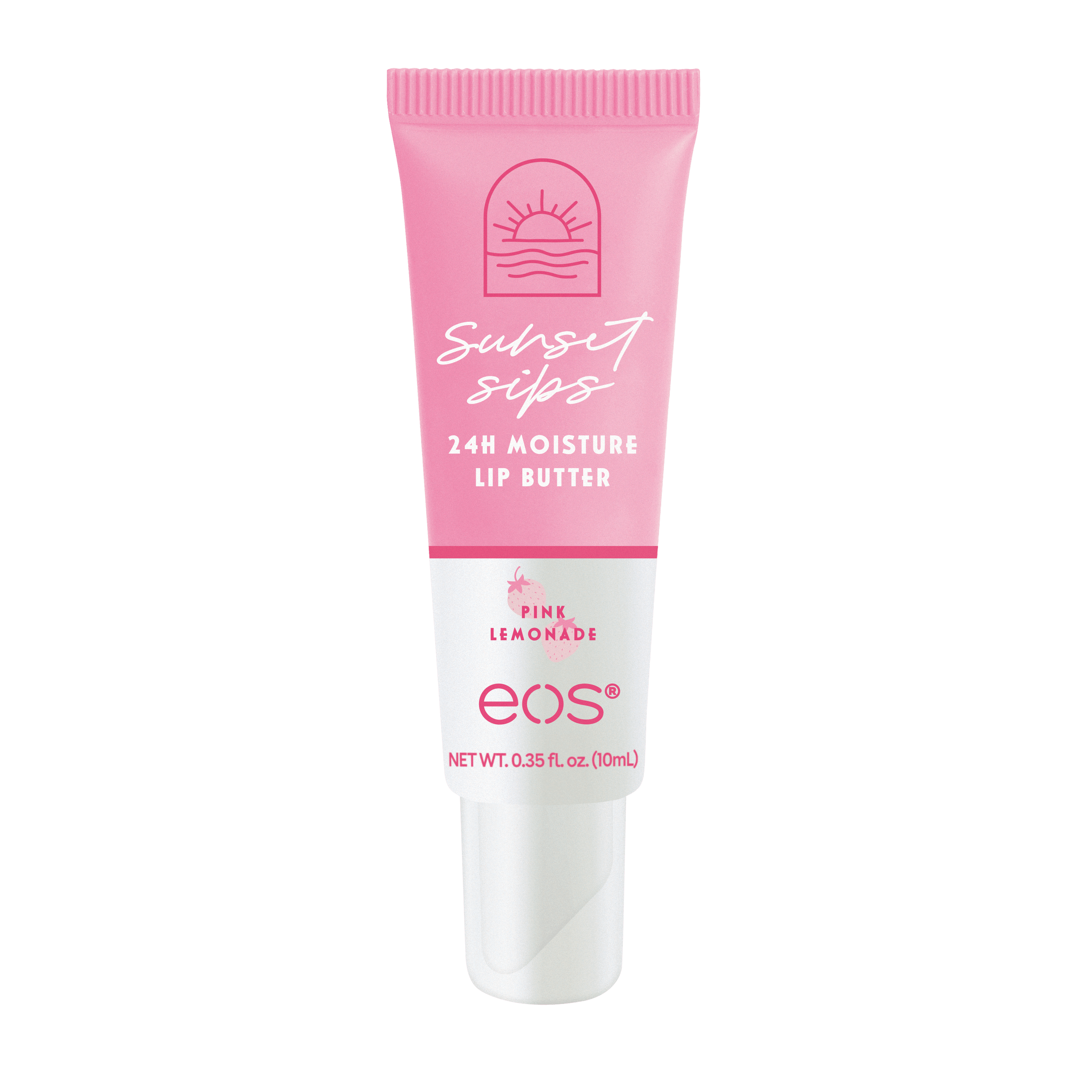 eos Sunset Sips Lip Butter- Pink Lemonade, 24HR Moisture, 0.35 fl oz, 1 Pack