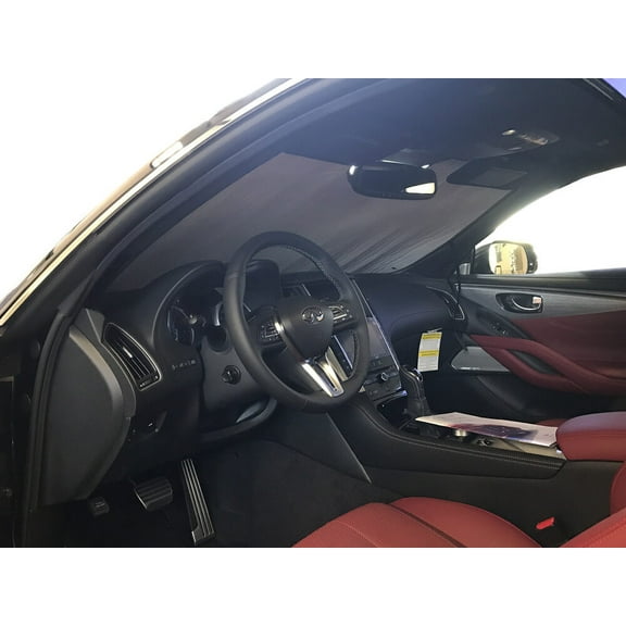 HeatShield, The Original Windshield Sun Shade, Custom-Fit for Infiniti Q60 Coupe w/ Sensor 2017, 2018, 2019, 2020, 2021, Silver Series