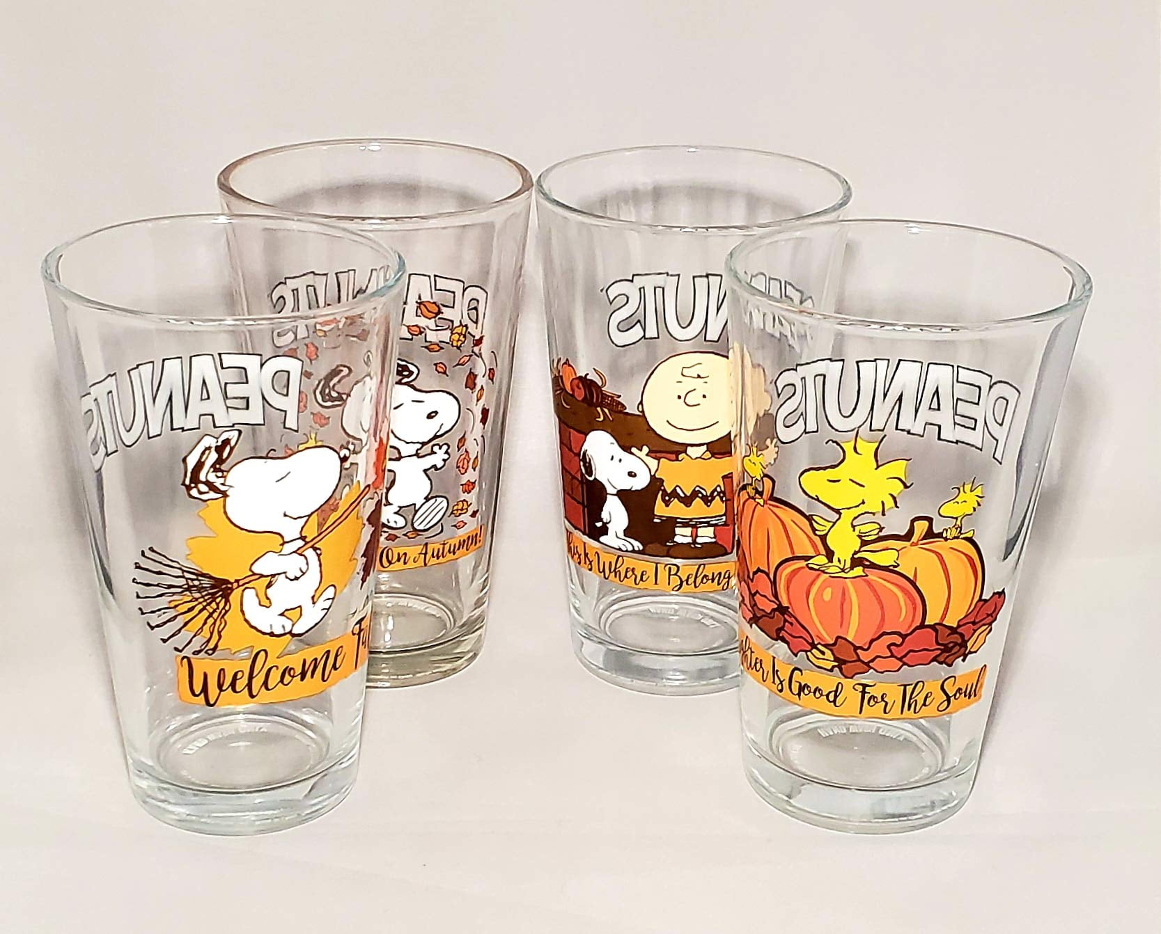 Peanuts Thanksgiving Snoopy & Friends Drinking Glasses