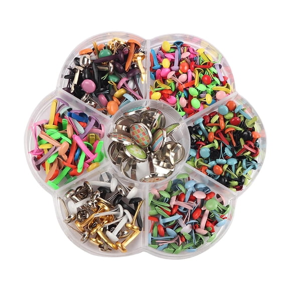 Mixed Color Brad Crafts Embellishment Fastener Metal Brads For DIY 240pcs