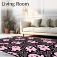 thumbnail image 2 of ODIKA 5'x7' Machine Washable Non-Slip Area Rug, Playful Phantom Trio Featuring Whimsical Cartoon Spirits High Traffic Rug, Black, 725625, 2 of 7
