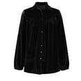 thumbnail image 6 of Velvet Shirts for Women Long Sleeve Dressy Work Blouses Button Down Lapel Collar Holiday Casual Top Casual Pleated Front Blouses Trendy Outfits, 6 of 6