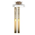 thumbnail image 3 of Clara Pucci 14K Yellow/White Gold 1.495 Simulated Champagne Engraveable Engagement Ring + Wedding Band Set, 3 of 7