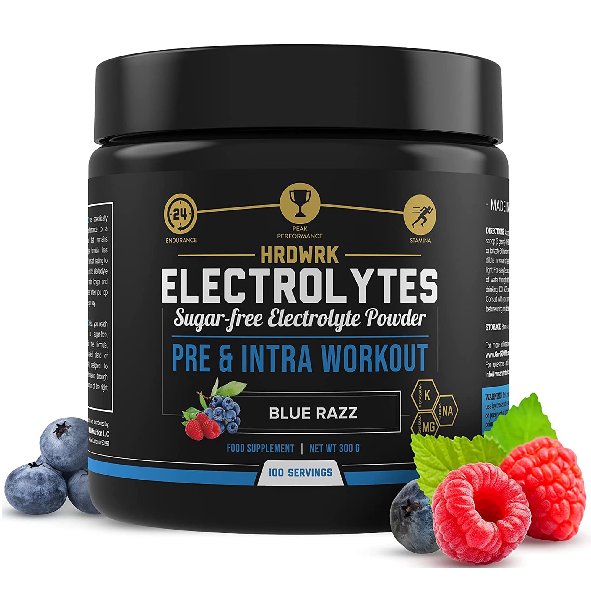 HRDWRK Sugar Free Electrolyte Powder Keto Electrolytes Hydration for Endurance Training 250g