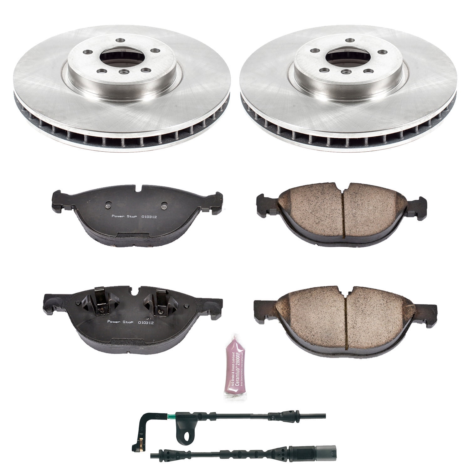 Power Stop Front Stock Replacement Brake Pad and Rotor Kit KOE6144 Fits 2009 BMW X6
