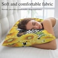 thumbnail image 5 of Cow Sunflowers Throw Pillow Covers, Farmhouse Country Animals Floral Black Plaid Soft Breathable Pillow Cases with Invisible Zipper, Standard Pillowcases for Couch Bed Sofa Chair 20x26 Inches, 5 of 9
