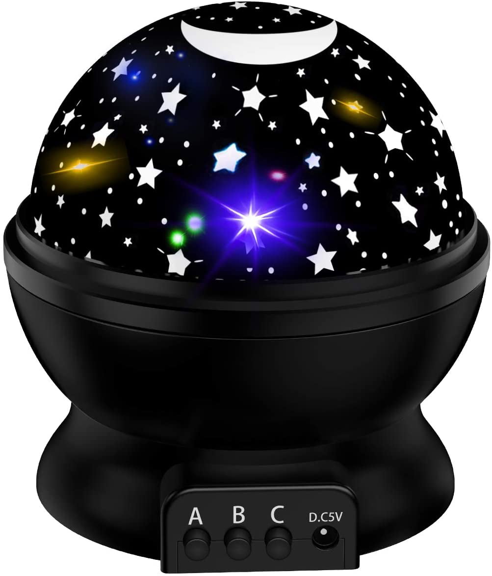 Gifts for 3-12 Year Old Girls Boys Kids Night Light Projector for Kids Autism Toys for 3-12 Year Old Girls Boys Kids Halloween Toys Gifts Birthday Present Black Star Projector Night Light for Kids 