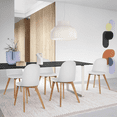 thumbnail image 4 of Set of 2 Armless Plastic Dining Chair Wood Legs for Dining Room Plastic Molded Seat, White, 4 of 12