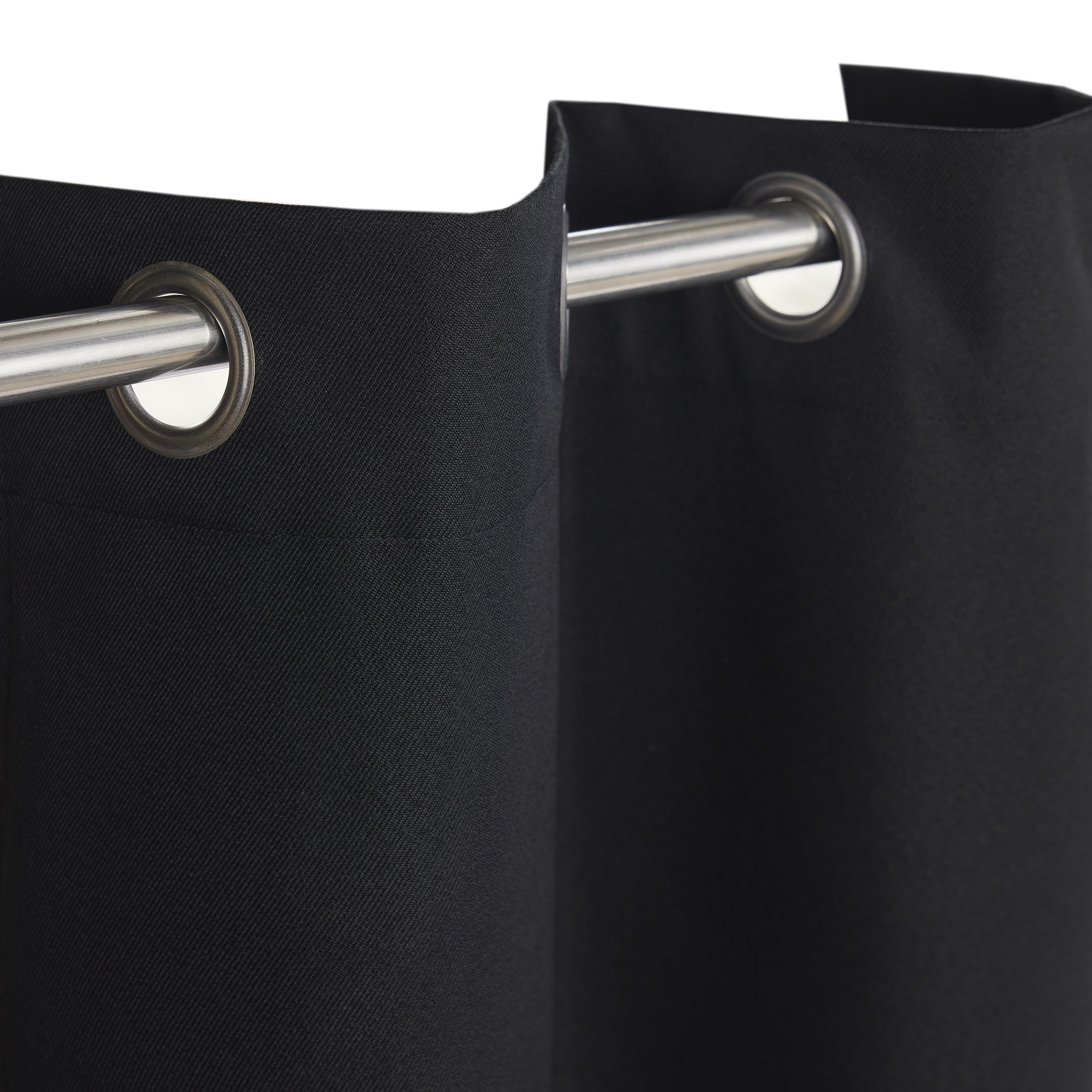 Mainstays Black Solid Blackout Grommet Single Curtain Panel, 30 in W x 63 in L