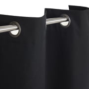 Mainstays Black Solid Blackout Grommet Curtain Panel Pair, Set of 2, 30 W x 84 L