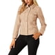thumbnail image 5 of Chaqueta de ante sintético con cuello de solapa y bolsillos con solapa para mujer INSPIRE CHIC, color rosa albaricoque, talla M, 5 of 7