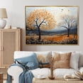 thumbnail image 1 of Designart Large Tree Gold framed wall art, Orange Tree Autumn Collage Acrylic I , Trees framed wall art decor, Orange Traditional Gold framed wall art, 44x34 inches Gold Frame, 1 of 5