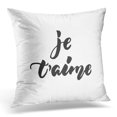 thumbnail image 1 of BSDHOME Je T'Aime I Love You in French Lettering Phrase The White Fun Brush Ink Inscription for Overlays Design Throw Pillow Case Pillow Cover Sofa Home Decor 16x16 Inches, 1 of 1