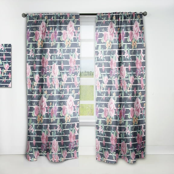 Designart 'Blossom Pink XXXIII' Abstract Curtain Panel