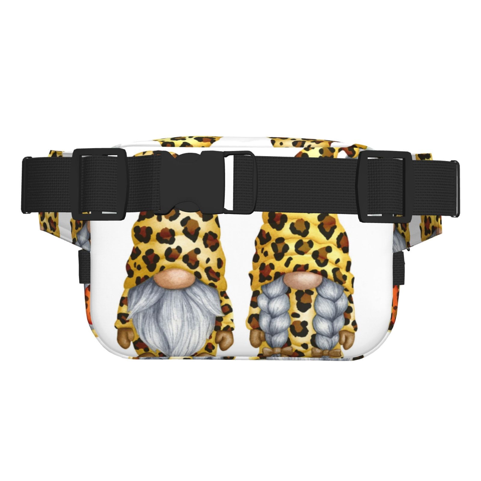 Hirioo Leopard Gnomes for Double Layer Waist Bag Adjustable Fanny Pack For Travel Running Hiking