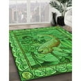 thumbnail image 3 of Ahgly Company Machine Washable Indoor Round Transitional Green Area Rugs, 8' Round, 3 of 7