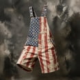 thumbnail image 4 of American Flag Overalls Men Shorts Loose Fit Festival Jumpsuits Patriotic Work Bibs Coveralls Casual Outdoor Summer Fourth of July Clothes, 4 of 4