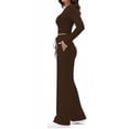 thumbnail image 5 of VDJ 2 Piece Matching Sets for Women Long Sleeve Crop Top Wide Leg Tracksuit Comfy Loungewear Fashion Sweatsuit S-2XL, 5 of 6
