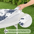 thumbnail image 5 of Blue Christmas Snowflake Pattern Round Fitted Tablecloth with Elastic Edge,Dining Table Cover Waterproof,Outdoor Round Tablecloth for Camping,Dining,Indoor and Outdoor, 5 of 7