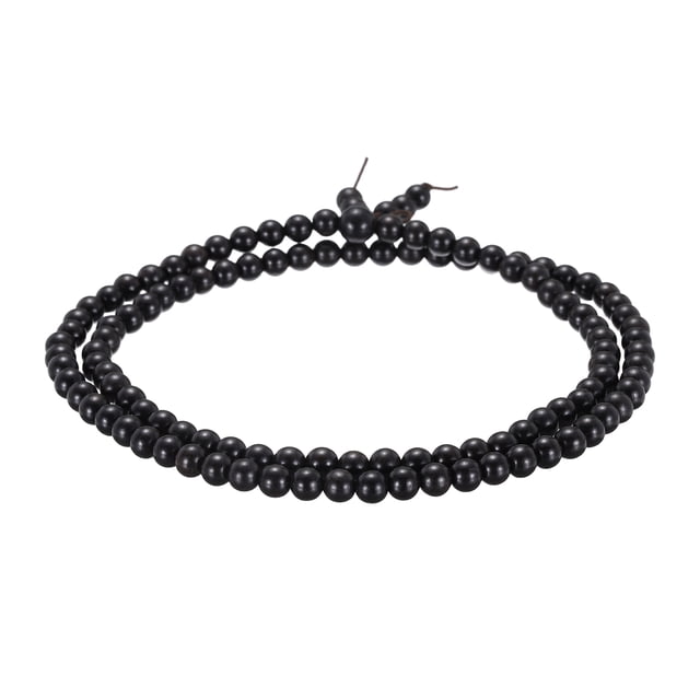 Pulsera de cuentas de oración Uxcell, 6mm de diámetro, 108 cuentas de madera natural Mala, enlace para muñeca con bolsa para hombres y mujeres, color ébano