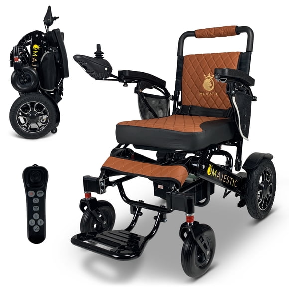 Majestic Electric Wheelchair, Folding Lightweight Wheelchairs, Motorized Wheel Chair, 350 Lbs Max Capacity, 19″ Wide Seat, 13+ Miles Range, Airline Approved, Fits Any Trunk Easily
