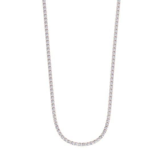 Dolly - 7.34 Carat Round Diamond Tennis Necklace 4 Prong Setting
