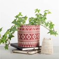 thumbnail image 1 of Red & Beige Aztec Pattern Planter, 1 of 1
