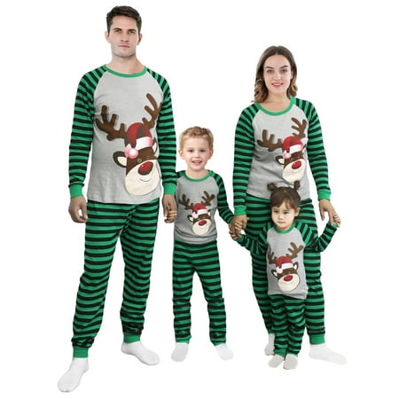 

AMILIEe Family Matching Christmas Pajamas Nightwear Long Sleeve Sleepwear