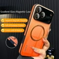 thumbnail image 2 of for iPhone 17 Promax Gradient Glass-Gloss Case with Magnetic Magsafe Compatible Design, Stylish Slim Profile, Luxury Gradient Phone Case for Men and Women (Fuchsia, for 17 Pro), 2 of 7