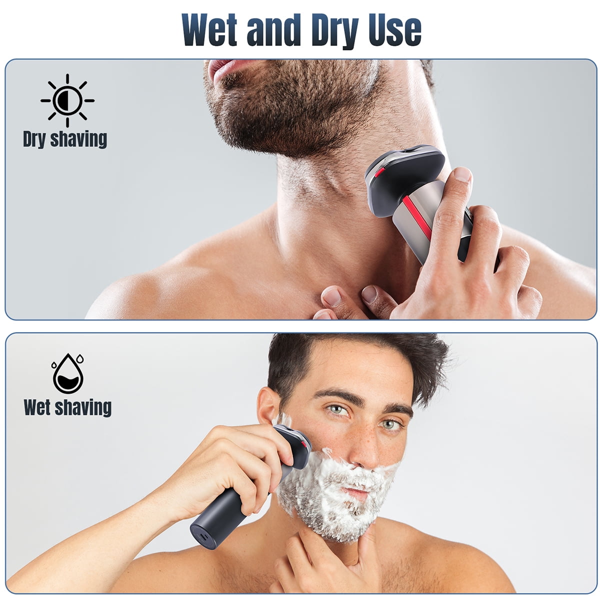 BFVV Electric Shaver Razor - Cordless 5-in-1 Grooming Kit (Beard/Facial/Nose Trimmer) for Men, Waterproof, Dry & Wet Shaving, 3D Floating Blades - Electric Trimmer, Rechargeable Shaver