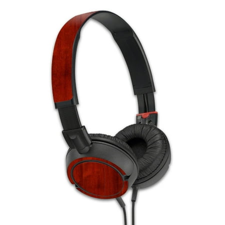 Cherry Headphone - MightySkins Protective Vinyl Skin Decal Cover for Sony MDR ZX100 Headphones Sticker Skins Cherry Wood