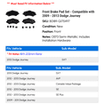 thumbnail image 2 of Front Brake Pad Set - Compatible with 2009 - 2013 Dodge Journey 2010 2011 2012, 2 of 2