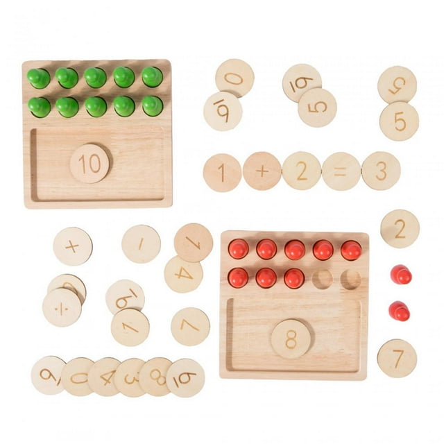 Juego de matemáticas de madera para niños pequeños: y diviértete con números