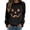 Black, variant on Women Crew Neck Long Sleeve Sweatshirt, Rhinestone Jack-O-Lantern Pumpkin Face Graphic Casual Holiday Pullover Top