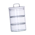 thumbnail image 4 of Stackable Glass Jars Sealed Transparent Grain Container 3 Tier Glass Food Jar 3 Tier Stacking Jars for Candy Biscuits Kitchen Countertop Glasses Lid, 4 of 8