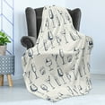 thumbnail image 4 of Drink Soft Flannel Fleece Blanket, Repeating Pattern with Hand Drawn Alcohol Beverages and Cocktails Glasses, Cozy Plush for Indoor and Outdoor Use, 50" x 60", Dark Violet Off White, by Ambesonne, 4 of 5