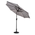 thumbnail image 2 of WestinTrends Paolo 9 Ft Patio Umbrella with Base Included, Market Table Umbrella with with 30 Pound Solid Decorative Round Concrete Base, Black/White Stripe, 2 of 8