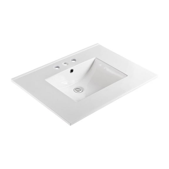 BELLATERRA HOME LLC 30 Single Ceramic Sink Top with 3-hole Faucet Hole