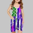 thumbnail image 2 of Zwiiyzr Toddler Girl 4Th of July Outfit Spaghetti Straps Stars Usa Flag Romper 5-13 Years Girls Independence Day Outfits Purple, 2 of 3