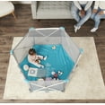 thumbnail image 4 of Regalo My Portable Play Yard Indoor and Outdoor, Washable, White/Gray/Teal, 6-Panel, For Ages 6-24 Months, 4 of 7