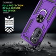 thumbnail image 6 of Compatible for Motorola Edge 2022 Case with HD Screen Protector, Moto Edge 2022 Case with Magnetic Ring Holder, Military-Grade Shockproof Protective Case for Moto Edge 2022, Purple, 6 of 9