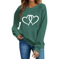 thumbnail image 6 of Valentine's Day Sweatshirt for Women Green Oversized Heart Graphic Comfy Casual Crewneck Gift for Her Soft Fleece Top,Size XS, 6 of 6