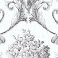 thumbnail image 1 of Classic Silks 2, Damask Stripes Silk Emboss White Wallpaper Roll, 1 of 2