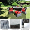 thumbnail image 2 of 9PCS Patio Set Rattan Dining Chair Table Set Cushioned Chairs W/ Umbrella Hole Aluminium Frame Full Assemble 8 Seating Capacity -- Red, 2 of 5
