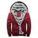 thumbnail image 3 of Ceisia Men's Color-Block Fleece-Lined Zip-Up Hooded Jacket for Casual & Winter Wear Red L Gifts, 3 of 7